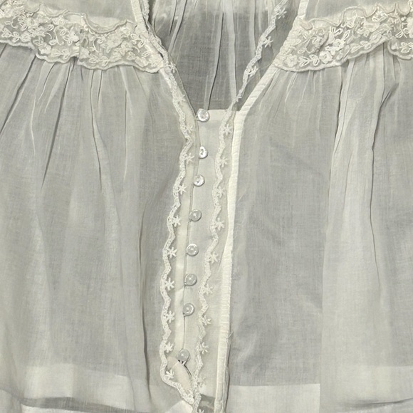 Free People Luna White Lace Sheer Blouse - Picture 3 of 12